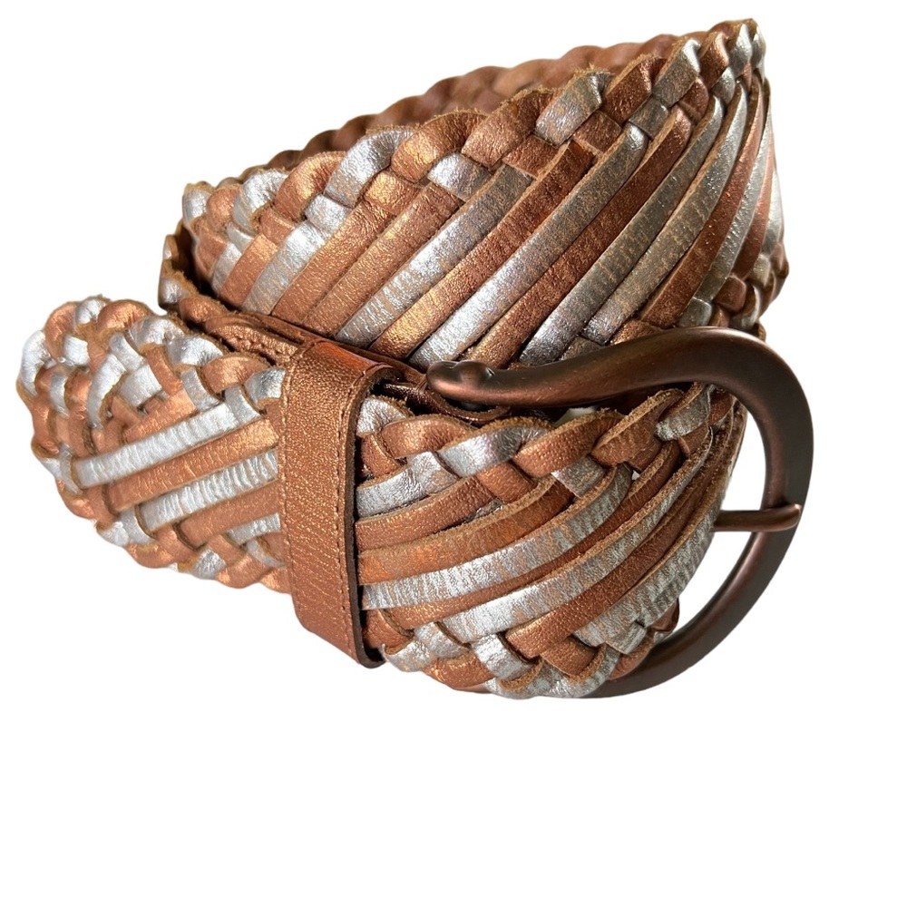 Linea Pelle Woven Vintage Leather Belt Sz S